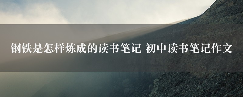 钢铁是怎样炼成的读书笔记作文 初中读书笔记精选六篇图1