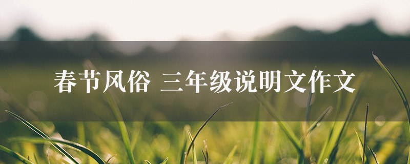 春节风俗作文 三年级说明文精选5篇图1