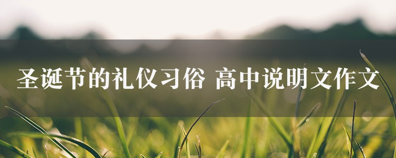 圣诞节的礼仪习俗作文 高中说明文图1