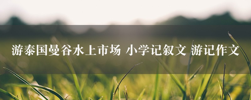 游泰国曼谷水上市场作文 小学记叙文 游记图1