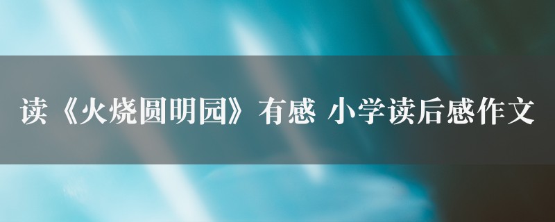 读《火烧圆明园》有感作文 小学读后感精选7篇图1