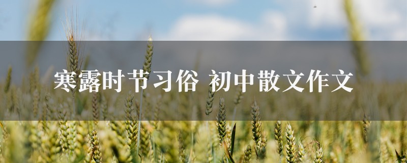 寒露时节习俗作文 初中散文图1