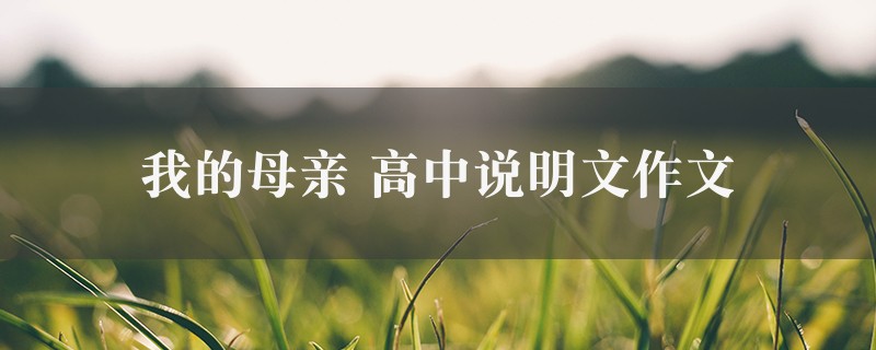 我的母亲作文 高中说明文精选7篇图1