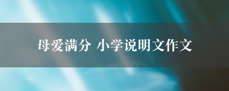 母爱满分作文 小学说明文3篇图1