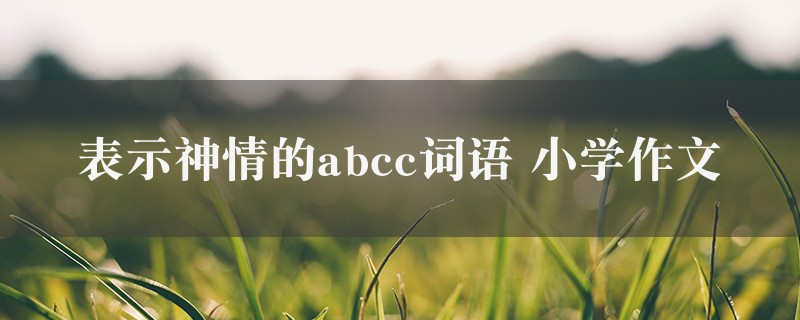 表示神情的abcc词语作文 小学图1