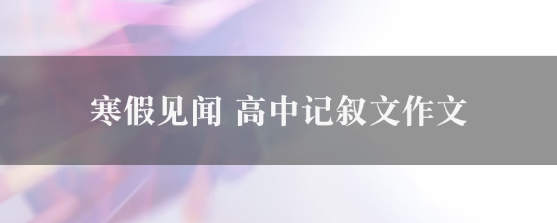 寒假见闻作文 高中记叙文精选五篇图1