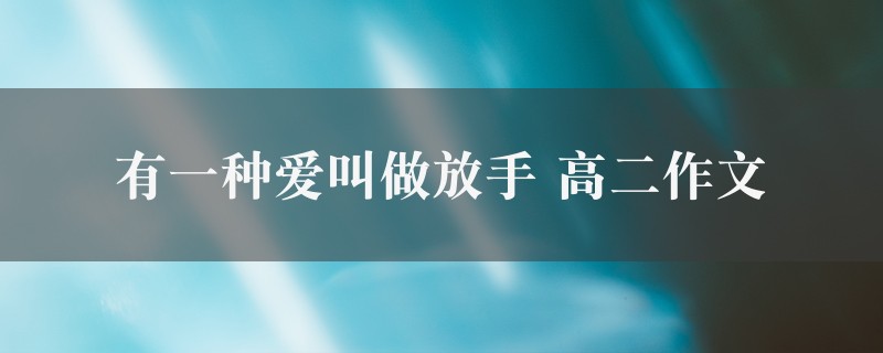 有一种爱叫做放手作文 高二图1