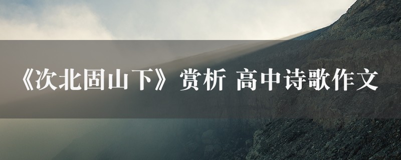 《次北固山下》赏析作文 高中诗歌精选四篇图1