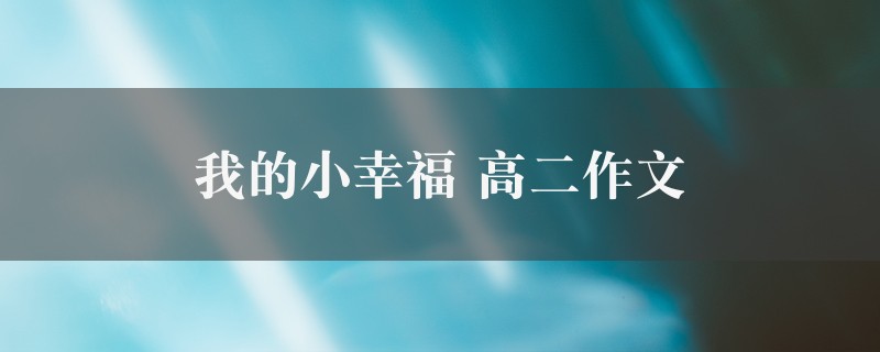 我的小幸福作文 高二图1