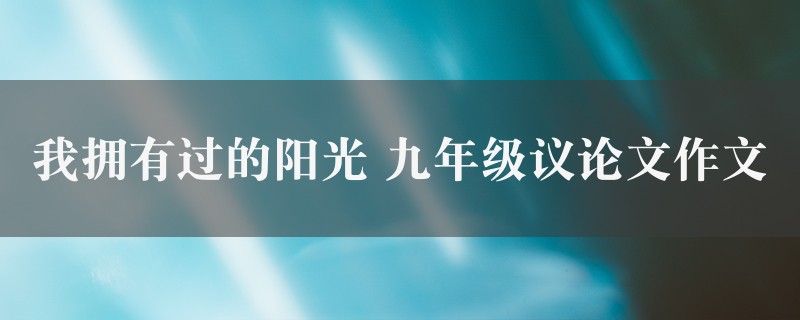 我拥有过的阳光作文 九年级议论文图1