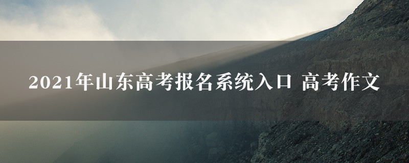 2021年山东高考报名系统入口作文 高考图1