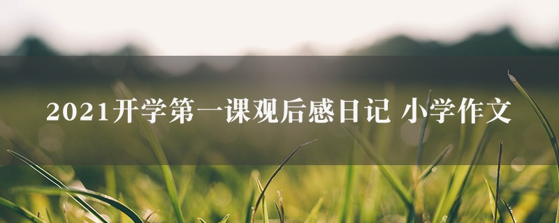 2021开学第一课观后感日记作文 小学图1