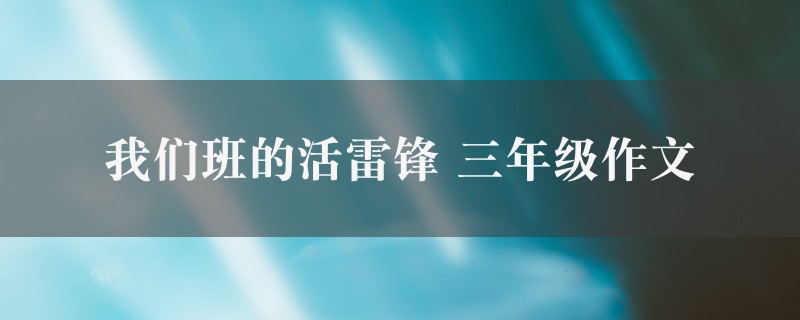 我们班的活雷锋作文 三年级5篇图1