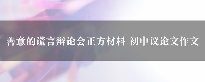 善意的谎言辩论会正方材料作文 初中议论文图1