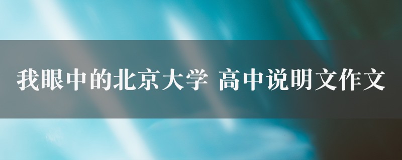 我眼中的北京大学作文 高中说明文图1