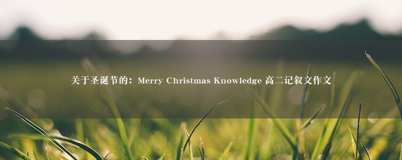 关于圣诞节的：Merry Christmas Knowledge作文 高二记叙文精选9篇图1
