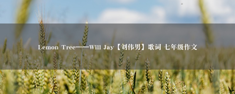 Lemon Tree——Will Jay【刘伟男】歌词作文 七年级图1