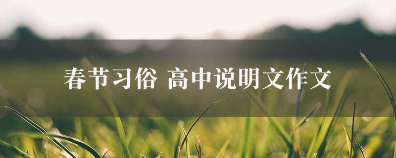 春节习俗作文 高中说明文精选7篇